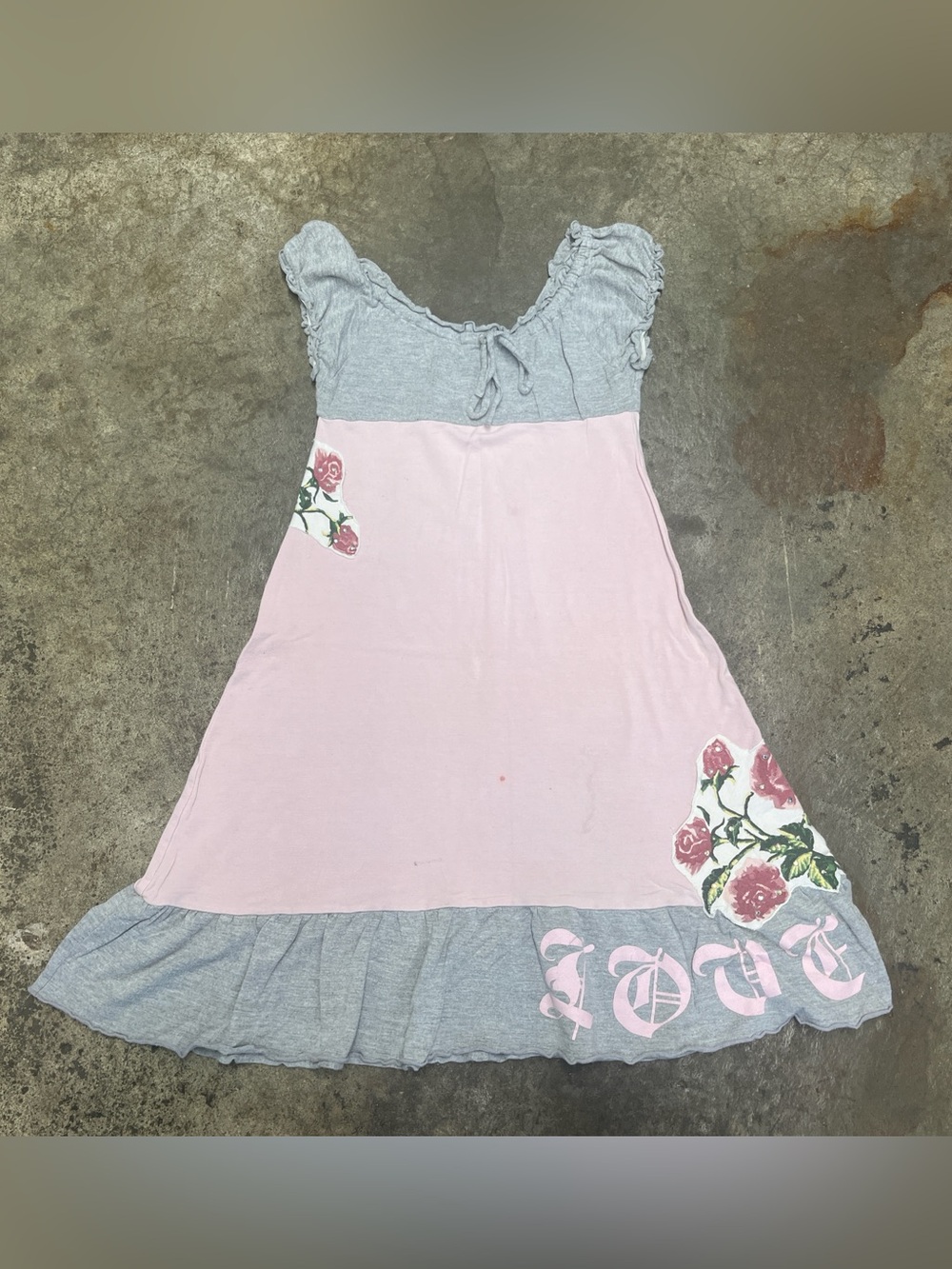 Y2K Flowers By Zoe Babydoll Dress Womens Small Pink Rhinestone Coquette Summer